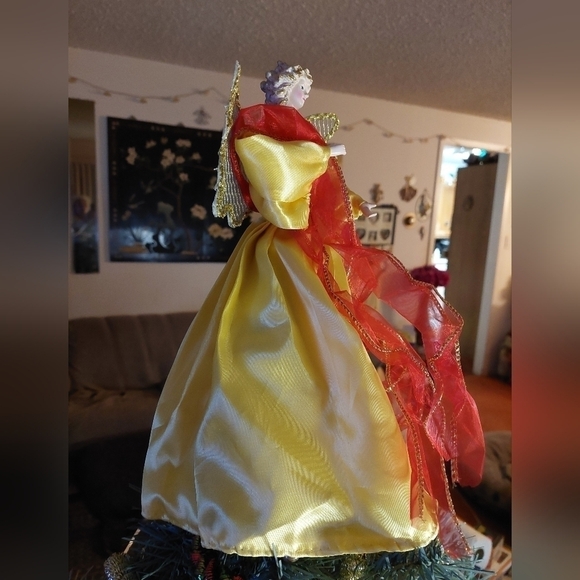 NWOT. Vintage* Angel Tree Topper, Gold Gown 90s (2 of 2) - Picture 3 of 7
